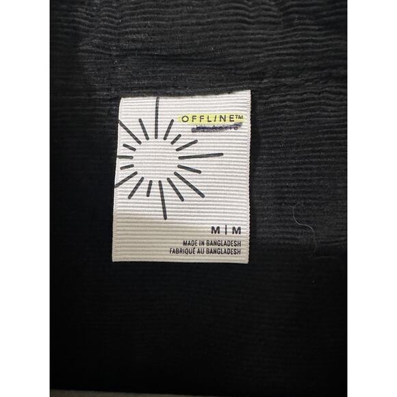 Offline by Aerie Oversized Black Corduroy 1/4 Zip Pullover Shacket Pockets, M - Picture 3 of 12